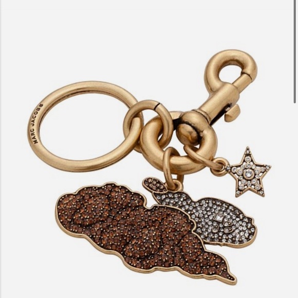 Marc Jacobs Accessories Marc Jacobs Cartoon Strass Cloud Cluster Bag Charm In Antique Gold